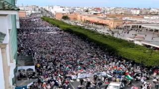 مسيرة وطنية حاشدة بالرباط تضامناً مع الشعب الفلسطيني